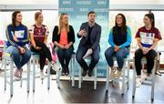 22 January 2019; In attendance, from left, are Niamh McEvoy of DIT and Dublin, Siobhán Divilly of NUI Galway and Galway, Lorraine Heskin, MD of Gourmet Foot Parlour, GFP Ambassador and former Kerry footballer Tomás Ó Sé, Muireann Atkinson of DCU and Monaghan and Eimear Scally of UL and Cork at Gourmet Food Parlour’s Northwood, Santry outlet. Gourmet Food Parlour are the official sponsors of the HEC Ladies Football third-level Championships. Photo by David Fitzgerald/Sportsfile