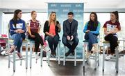 22 January 2019; In attendance, from left, are Niamh McEvoy of DIT and Dublin, Siobhán Divilly of NUI Galway and Galway, Lorraine Heskin, MD of Gourmet Foot Parlour, GFP Ambassador and former Kerry footballer Tomás Ó Sé, Muireann Atkinson of DCU and Monaghan and Eimear Scally of UL and Cork at Gourmet Food Parlour’s Northwood, Santry outlet. Gourmet Food Parlour are the official sponsors of the HEC Ladies Football third-level Championships. Photo by David Fitzgerald/Sportsfile