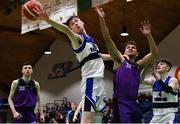 23 January 2019; Sean Lavelle of St Brendan's Belmullet, supported by team-mate Luke O'Reily, right, in action against Mikolaj Sienicki of Waterpark College during the Subway All-Ireland Schools Cup U19 C Boys Final match between St Brendan's Belmullet and Waterpark College at the National Basketball Arena in Tallaght, Dublin. Photo by Piaras Ó Mídheach/Sportsfile