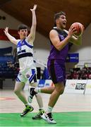 23 January 2019; Mikolaj Sienicki of Waterpark College in action against Leo Howard of St Brendan's Belmullet during the Subway All-Ireland Schools Cup U19 C Boys Final match between St Brendan's Belmullet and Waterpark College at the National Basketball Arena in Tallaght, Dublin. Photo by Piaras Ó Mídheach/Sportsfile