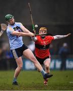 23 January 2019; Stephen Quirke of UCD in action against Niall O'Leary of UCC during the Electric Ireland Fitzgibbon Cup Group A Round 2 match between University College Cork and University College Dublin at Mardyke in Cork. Photo by Stephen McCarthy/Sportsfile