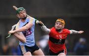 23 January 2019; Stephen Quirke of UCD in action against Niall O'Leary of UCC during the Electric Ireland Fitzgibbon Cup Group A Round 2 match between University College Cork and University College Dublin at Mardyke in Cork. Photo by Stephen McCarthy/Sportsfile