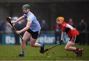 23 January 2019; Stephen Quirke of UCD in action against Niall O'Leary of UCC during the Electric Ireland Fitzgibbon Cup Group A Round 2 match between University College Cork and University College Dublin at Mardyke in Cork. Photo by Stephen McCarthy/Sportsfile