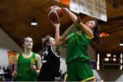 23 January 2019; Ellen Power of Coláiste Einde in action against Clionadh Daly of Pobailscoil Inbhear Sceine Kenmare during the Subway All-Ireland Schools Cup U16 A Girls Final match between Coláiste Einde and Pobailscoil Inbhear Sceine Kenmare at the National Basketball Arena in Tallaght, Dublin. Photo by Piaras Ó Mídheach/Sportsfile