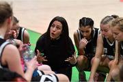 23 January 2019; Pobailscoil Inbhear Sceine Kenmare coach Montse Salvado in a time-out during the Subway All-Ireland Schools Cup U16 A Girls Final match between Coláiste Einde and Pobailscoil Inbhear Sceine Kenmare at the National Basketball Arena in Tallaght, Dublin. Photo by Piaras Ó Mídheach/Sportsfile
