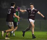 23 January 2019; Cein Darcy of NUI Galway, right, and team mate Rob Finnerty celebrate their side's first goal during the Electric Ireland Sigerson Cup Round 2 match between Queens University Belfast and NUI Galway at The Dub in Belfast, Co Antrim. Photo by David Fitzgerald/Sportsfile
