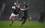 23 January 2019; Peter Cooke of NUI Galway in action against Niall Keenan of Queens University Belfast during the Electric Ireland Sigerson Cup Round 2 match between Queens University Belfast and NUI Galway at The Dub in Belfast, Co Antrim. Photo by David Fitzgerald/Sportsfile