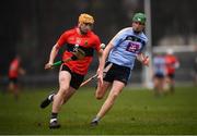 23 January 2019; Mark Kehoe of UCC in action against Ian O'Shea of UCD during the Electric Ireland Fitzgibbon Cup Group A Round 2 match between University College Cork and University College Dublin at Mardyke in Cork. Photo by Stephen McCarthy/Sportsfile