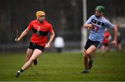 23 January 2019; Mark Kehoe of UCC in action against Ian O'Shea of UCD during the Electric Ireland Fitzgibbon Cup Group A Round 2 match between University College Cork and University College Dublin at Mardyke in Cork. Photo by Stephen McCarthy/Sportsfile