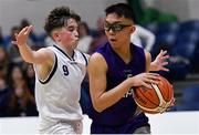 23 January 2019; Renso Guilalas of Le Chéile Tyrellstown in action against Ciaran Santry of Mount St Michael Rosscarbery during the Subway All-Ireland Schools Cup U16 C Boys Final match between Le Chéile Tyrellstown and Mount St Michael Rosscarbery at the National Basketball Arena in Tallaght, Dublin. Photo by Piaras Ó Mídheach/Sportsfile