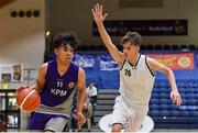 23 January 2019; Bryan Valenzuela of Le Chéile Tyrellstown in action against Conor Twomey of Mount St Michael Rosscarbery during the Subway All-Ireland Schools Cup U16 C Boys Final match between Le Chéile Tyrellstown and Mount St Michael Rosscarbery at the National Basketball Arena in Tallaght, Dublin. Photo by Piaras Ó Mídheach/Sportsfile