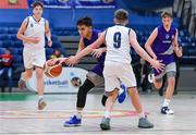 23 January 2019; Nabil Miah of Le Chéile Tyrellstown in action against Ciaran Santry of Mount St Michael Rosscarbery during the Subway All-Ireland Schools Cup U16 C Boys Final match between Le Chéile Tyrellstown and Mount St Michael Rosscarbery at the National Basketball Arena in Tallaght, Dublin. Photo by Piaras Ó Mídheach/Sportsfile
