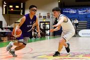 23 January 2019; Renso Guilalas of Le Chéile Tyrellstown in action against Peader O'Rourke of Mount St Michael Rosscarbery during the Subway All-Ireland Schools Cup U16 C Boys Final match between Le Chéile Tyrellstown and Mount St Michael Rosscarbery at the National Basketball Arena in Tallaght, Dublin. Photo by Piaras Ó Mídheach/Sportsfile