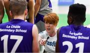 23 January 2019; Le Chéile Tyrellstown coach Michelle Muldoon in a time-out during the Subway All-Ireland Schools Cup U16 C Boys Final match between Le Chéile Tyrellstown and Mount St Michael Rosscarbery at the National Basketball Arena in Tallaght, Dublin. Photo by Piaras Ó Mídheach/Sportsfile