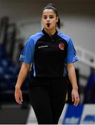 23 January 2019; Referee Sara Guebaili during the Subway All-Ireland Schools Cup U16 C Boys Final match between Le Chéile Tyrellstown and Mount St Michael Rosscarbery at the National Basketball Arena in Tallaght, Dublin. Photo by Piaras Ó Mídheach/Sportsfile