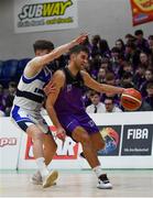 23 January 2019; Mikolaj Sienicki of Waterpark College in action against Luke O'Reilly of St Brendan's Belmullet during the Subway All-Ireland Schools Cup U19 C Boys Final match between St Brendan's Belmullet and Waterpark College at the National Basketball Arena in Tallaght, Dublin. Photo by Piaras Ó Mídheach/Sportsfile