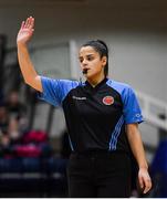 23 January 2019; Referee Sara Guebaili during the Subway All-Ireland Schools Cup U19 C Boys Final match between St Brendan's Belmullet and Waterpark College at the National Basketball Arena in Tallaght, Dublin. Photo by Piaras Ó Mídheach/Sportsfile
