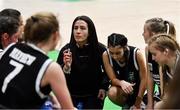 23 January 2019; Pobailscoil Inbhear Sceine Kenmare coach Montse Salvado in a time-out during the Subway All-Ireland Schools Cup U16 A Girls Final match between Coláiste Einde and Pobailscoil Inbhear Sceine Kenmare at the National Basketball Arena in Tallaght, Dublin. Photo by Piaras Ó Mídheach/Sportsfile