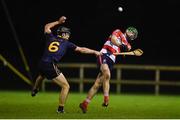 24 January 2019; Daniel Harrington of CIT in action against Conor Delaney of DCU Dóchas Éireann during the Electric Ireland Fitzgibbon Cup Group C Round 2 match between DCU Dóchas Éireann and Cork Institute of Technology at DCU Sportsgrounds in Dublin. Photo by Stephen McCarthy/Sportsfile