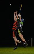 24 January 2019; Seamus Casey of IT Carlow in action against Eoghan McNamara of Trinity during the Electric Ireland Fitzgibbon Cup Group B Round 2 match between Trinity and IT Carlow at the Trinity College Sports Grounds in Santry Demesne, Dublin. Photo by Stephen McCarthy/Sportsfile