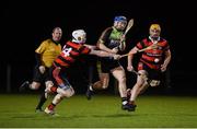 24 January 2019; Colin Dunford of IT Carlow in action against Donncha Butler, left, and Mark Corry of Trinity during the Electric Ireland Fitzgibbon Cup Group B Round 2 match between Trinity and IT Carlow at the Trinity College Sports Grounds in Santry Demesne, Dublin. Photo by Stephen McCarthy/Sportsfile