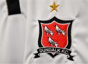 25 January 2019; A detailed view of the Dundalk crest prior to the Jim Malone Cup match between Dundalk and Drogheda United at Oriel Park in Dundalk, Co. Louth. Photo by Seb Daly/Sportsfile