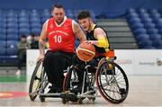 25 January 2019; Jack Shannon Cole of Ballybrack Bulls in action against Derek Hegarty of Rebel Wheelers during the Hula Hoops IWA Cup Final match between Ballybrack Bulls and Rebel Wheelers at the National Basketball Arena in Tallaght, Dublin. Photo by Brendan Moran/Sportsfile