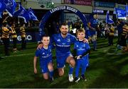 25 January 2019; Matchday mascots 11 year old Matthew Kearney, from Leopardstown, Dublin, and 5 year old Hank O'Neill, from Monkstown, Dublin, with captain Rob Kearney ahead of the Guinness PRO14 Round 14 match between Leinster and Scarlets at the RDS Arena in Dublin. Photo by Ramsey Cardy/Sportsfile