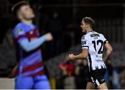 25 January 2019; Georgie Kelly of Dundalk celebrates after scoring his side's first goal during the Jim Malone Cup match between Dundalk and Drogheda United at Oriel Park in Dundalk, Co. Louth. Photo by Seb Daly/Sportsfile
