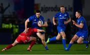 25 January 2019; Conor O'Brien of Leinster is tackled by Steff Hughes of Scarlets during the Guinness PRO14 Round 14 match between Leinster and Scarlets at the RDS Arena in Dublin. Photo by Ramsey Cardy/Sportsfile