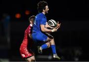 25 January 2019; Barry Daly of Leinster gathers possession ahead of Johnny McNicholl of Scarlets during the Guinness PRO14 Round 14 match between Leinster and Scarlets at the RDS Arena in Dublin. Photo by Piaras Ó Mídheach/Sportsfile