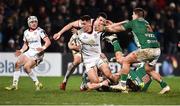 25 January 2019; James Hume of Ulster is tackled by Tommaso Iannone of Benetton  during the Guinness PRO14 Round 14 match between Ulster and Benetton Rugby at the Kingspan Stadium in Belfast, Co. Antrim. Photo by Oliver McVeigh/Sportsfile