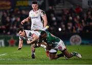 25 January 2019; Louis Ludik of Ulster is tackled by Ratuva Tavuyara of Benetton during the Guinness PRO14 Round 14 match between Ulster and Benetton Rugby at the Kingspan Stadium in Belfast, Co. Antrim. Photo by Oliver McVeigh/Sportsfile