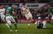 25 January 2019; Nick Timoney of Ulster is tackled by Tommaso Iannone of Benetton during the Guinness PRO14 Round 14 match between Ulster and Benetton Rugby at the Kingspan Stadium in Belfast, Co. Antrim. Photo by Oliver McVeigh/Sportsfile