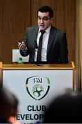 26 January 2019; Ger McDermott, FAI Club and League Development Manager, during the FAI Club Development Conference at FAI National Training Centre in Abbotstown, Dublin. Photo by Matt Browne/Sportsfile