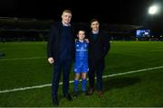 25 January 2019; Matchday mascot 11 year old Matthew Kearney, from Leopardstown, Dublin, with Leinster players Dan Leavy and Luke McGrath ahead of the Guinness PRO14 Round 14 match between Leinster and Scarlets at the RDS Arena in Dublin. Photo by Ramsey Cardy/Sportsfile