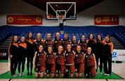 26 January 2019; The Killester team prior to the Hula Hoops NICC Women’s National Cup Final match between Fr Mathews and Killester at the National Basketball Arena in Tallaght, Dublin. Photo by Brendan Moran/Sportsfile