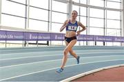 26 January 2019; Jodie McCann of Dublin City Harriers competing in the 1500m event during the AAI National Indoor League Round 2 at the AIT International Arena in Athlone, Co. Westmeath. Photo by Sam Barnes/Sportsfile