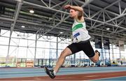 26 January 2019; Liam Sheehan of Raheny Shamrock A.C., Co. Dublin, competing in the Triple Jump during the AAI National Indoor League Round 2 at the AIT International Arena in Athlone, Co. Westmeath. Photo by Sam Barnes/Sportsfile