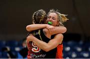 26 January 2019; Kate McDaid of Killester celebrates with team-mate Catriona White after the Hula Hoops NICC Women’s National Cup Final match between Fr Mathews and Killester at the National Basketball Arena in Tallaght, Dublin. Photo by Eóin Noonan/Sportsfile