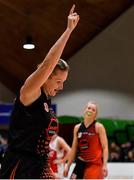 26 January 2019; Catriona White of Killester celebrates a late score during the Hula Hoops NICC Women’s National Cup Final match between Fr Mathews and Killester at the National Basketball Arena in Tallaght, Dublin. Photo by Brendan Moran/Sportsfile