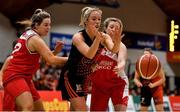 26 January 2019; Kate McDaid of Killester in action against Caoimhe Sreenan, left, and Karen Murphy of Fr. Mathews the Hula Hoops NICC Women’s National Cup Final match between Fr Mathews and Killester at the National Basketball Arena in Tallaght, Dublin. Photo by Brendan Moran/Sportsfile