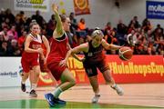 26 January 2019; Kate McDaid of Killester in action against Sinead O’Mahony of Fr. Mathews during the Hula Hoops NICC Women’s National Cup Final match between Fr Mathews and Killester at the National Basketball Arena in Tallaght, Dublin. Photo by Brendan Moran/Sportsfile