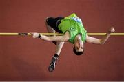 26 January 2019; PJ Galvin of An Riocht A.C., Co. Kerry, competing in the High Jump during the AAI National Indoor League Round 2 at the AIT International Arena in Athlone, Co. Westmeath. Photo by Sam Barnes/Sportsfile