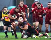 26 January 2019; Arno Botha of Munster is tackled by Ollie Griffiths of Dragons during the Guinness PRO14 Round 14 match between Dragons and Munster at Rodney Parade in Newport, Wales. Photo by Ben Evans/Sportsfile