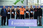 26 January 2019; The Clonliffe Harriers team, Co. Dublin,  during the AAI National Indoor League Round 2 at the AIT International Arena in Athlone, Co. Westmeath. Photo by Sam Barnes/Sportsfile
