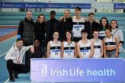 26 January 2019; The Donore Harriers team, Co. Dublin,  during the AAI National Indoor League Round 2 at the AIT International Arena in Athlone, Co. Westmeath. Photo by Sam Barnes/Sportsfile