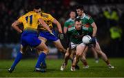 26 January 2019; Colm Boyle of Mayo gets away from Ciarán Lennon, behind, and Colm Compton of Roscommon during the Allianz Football League Division 1 Round 1 match between Mayo and Roscommon at Elverys MacHale Park in Castlebar, Co. Mayo. Photo by Piaras Ó Mídheach/Sportsfile