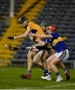 26 January 2019; Colin Guilfoyle of Clare in action against Cathal Barrett and Willie Connors of Tipperary during the Allianz Hurling League Division 1A Round 1 match between Tipperary and Clare at Semple Stadium in Thurles, Co. Tipperary. Photo by Diarmuid Greene/Sportsfile