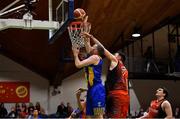 26 January 2019; Neil Baynes of UCD Marian in action against Alan Casey of Pyrobel Killester during the Hula Hoops Men’s Pat Duffy National Cup Final match between Pyrobel Killester and UCD Marian at the National Basketball Arena in Tallaght, Dublin. Photo by Brendan Moran/Sportsfile